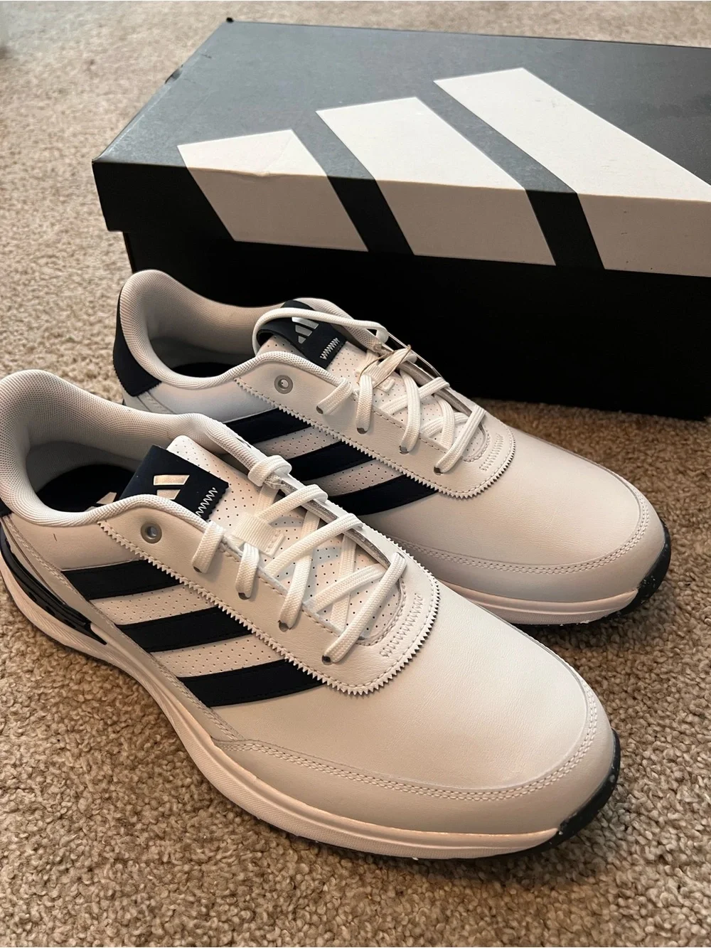 Adidas Men’s S2G SL Leather 24 Navy & White Golf Shoe